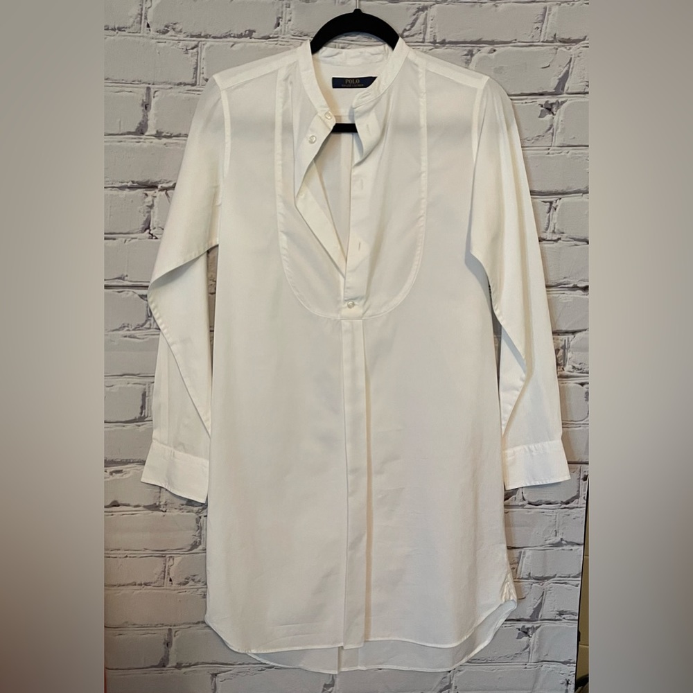 Ralph Lauren crisp white cotton shirt dress size 4